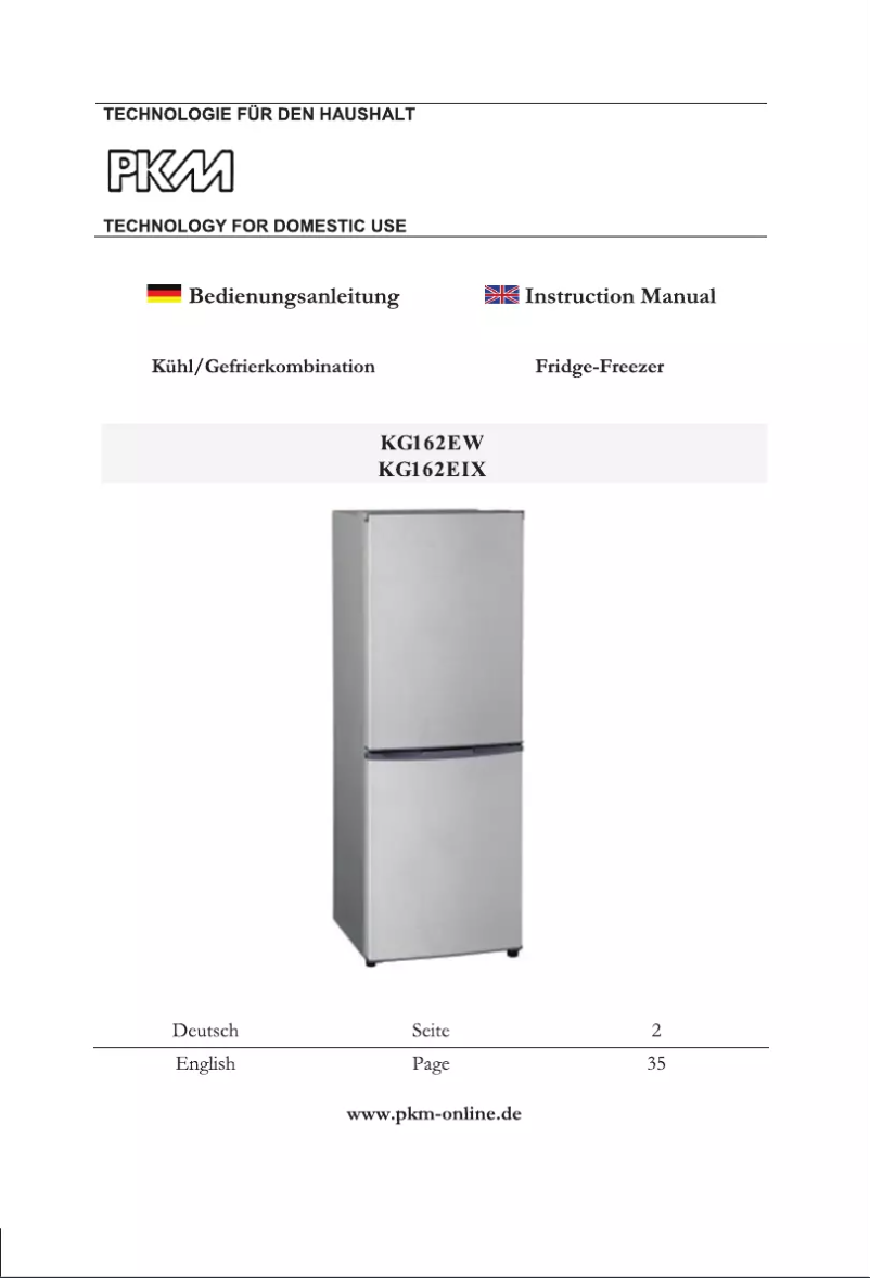 Image de la première page du manuel de l'appareil KG162EW