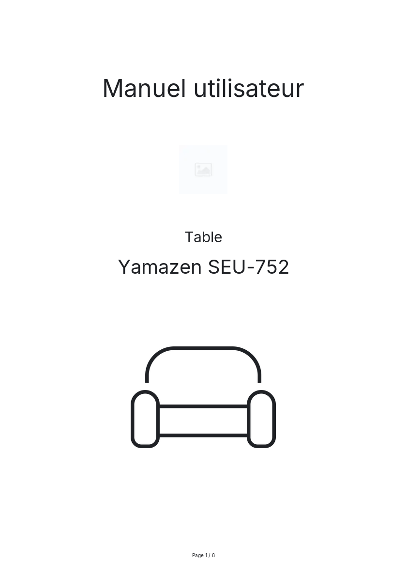 Image de la première page du manuel de l'appareil SEU-752