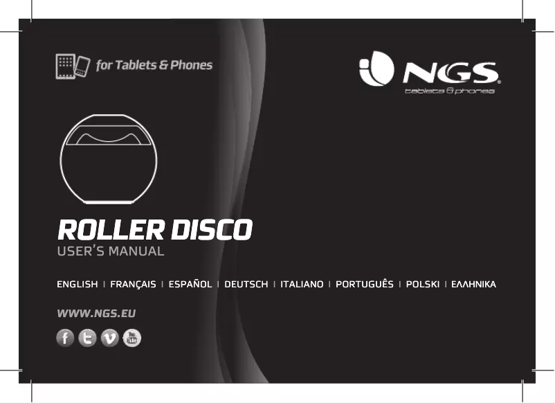 Page n°1 - Manuel utilisateur NGS Roller Disco