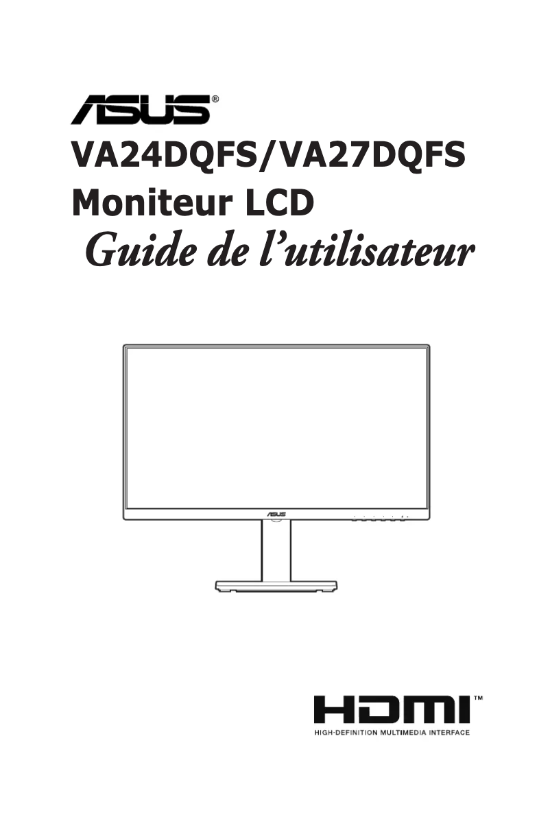 Page 1 de la notice Manuel utilisateur Asus VA24DQFS