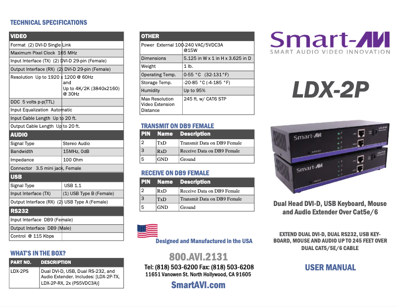 Page n°1 - Manuel utilisateur Smart-AVI LDX-2PS