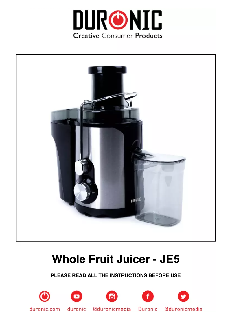 Image de la première page du manuel de l'appareil JE5