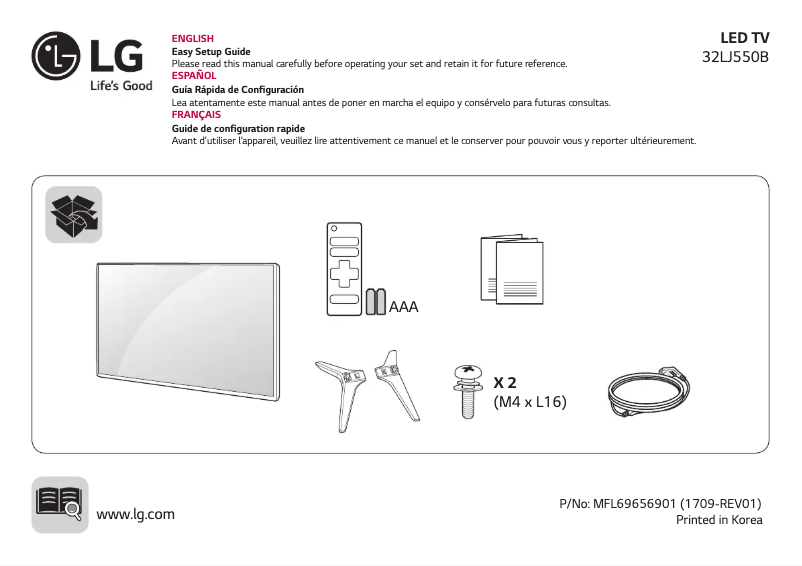 Image de la première page du manuel de l'appareil 32LJ550B