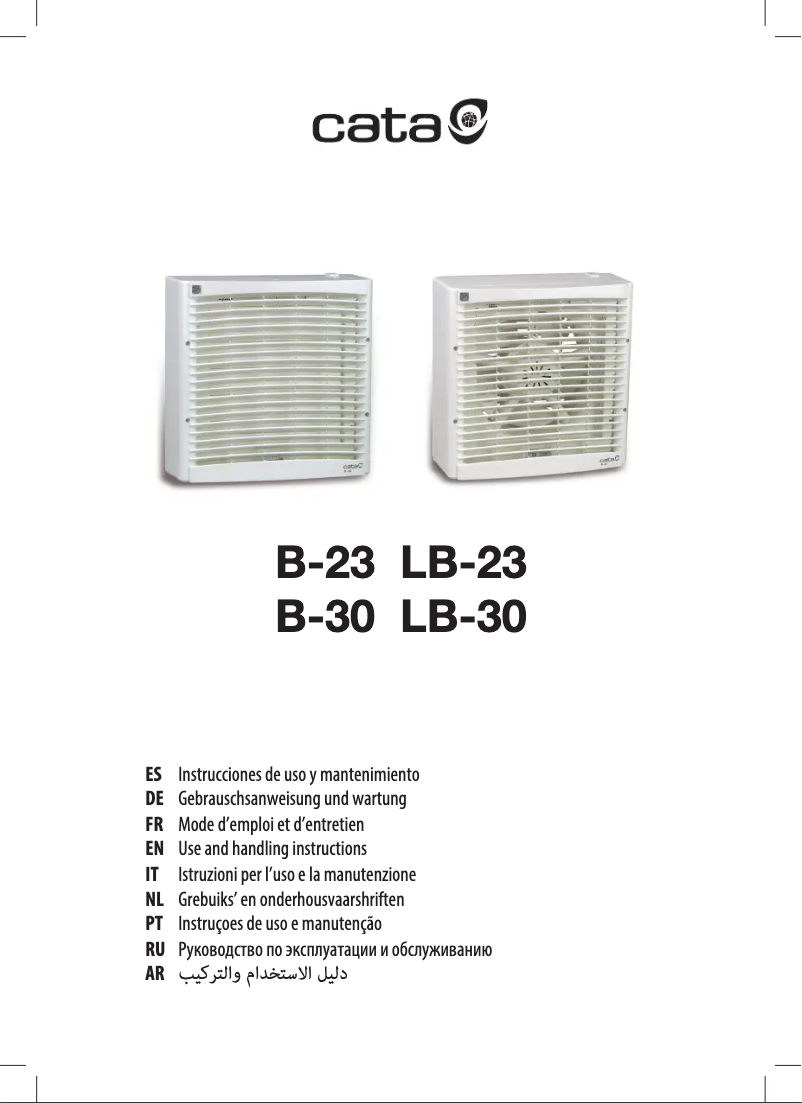 Página 1 del manual Manual de usuario CATA B-30