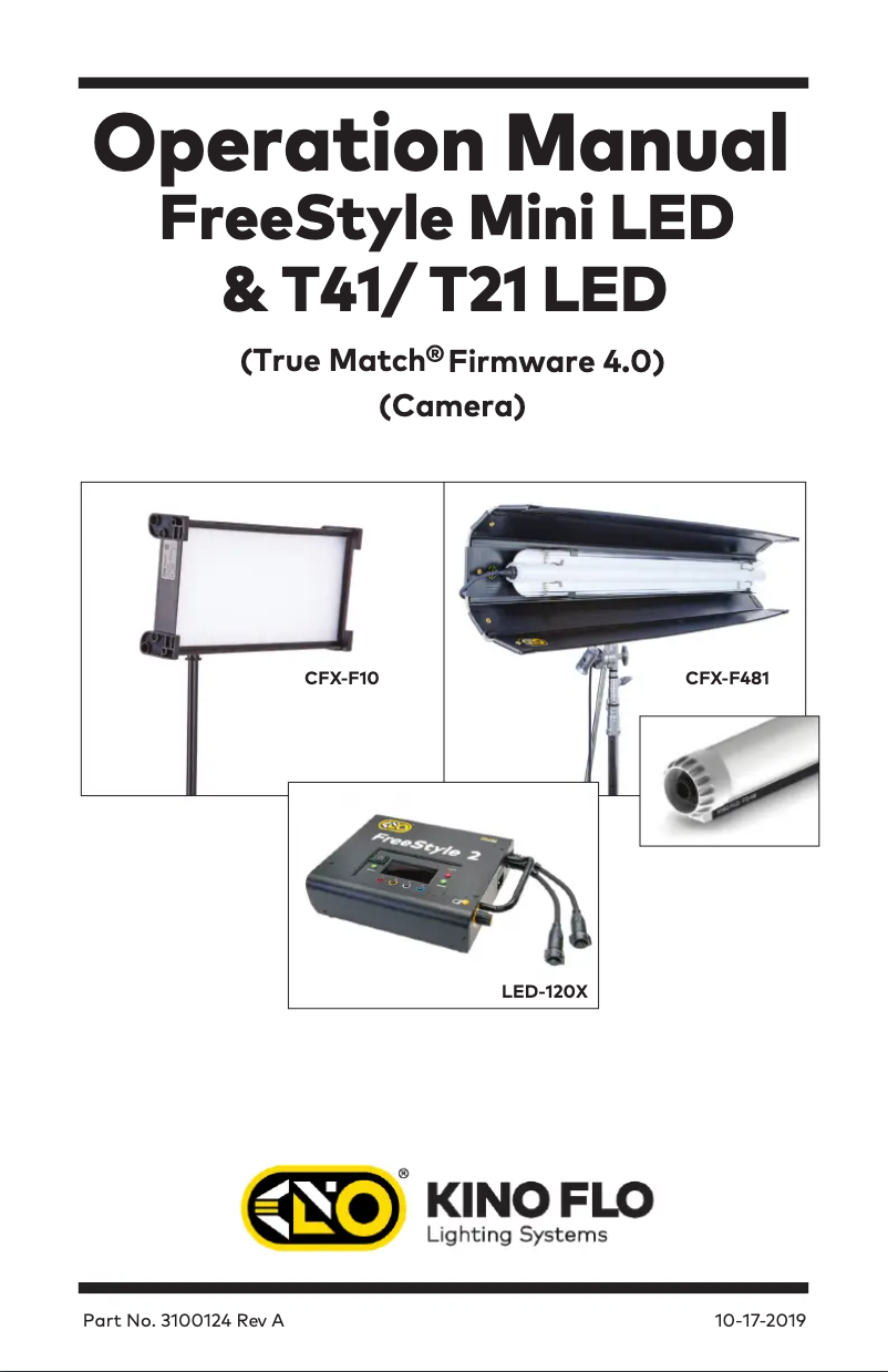 Page n°1 - Manuel utilisateur Kino Flo FreeStyle LED Tube