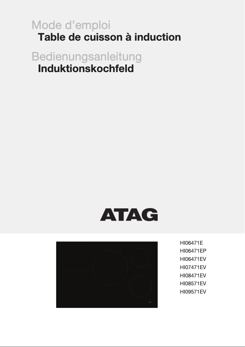 Page 1 de la notice Manuel utilisateur Atag HI07471EV