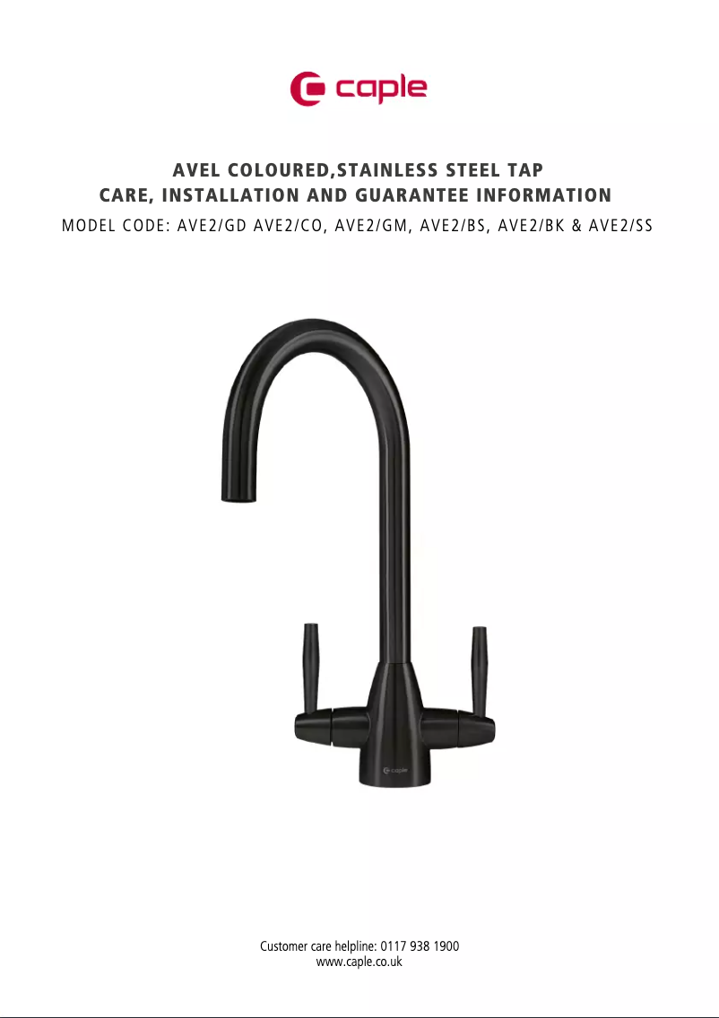 Page n°1 - Manuel utilisateur Caple AVE2/BS