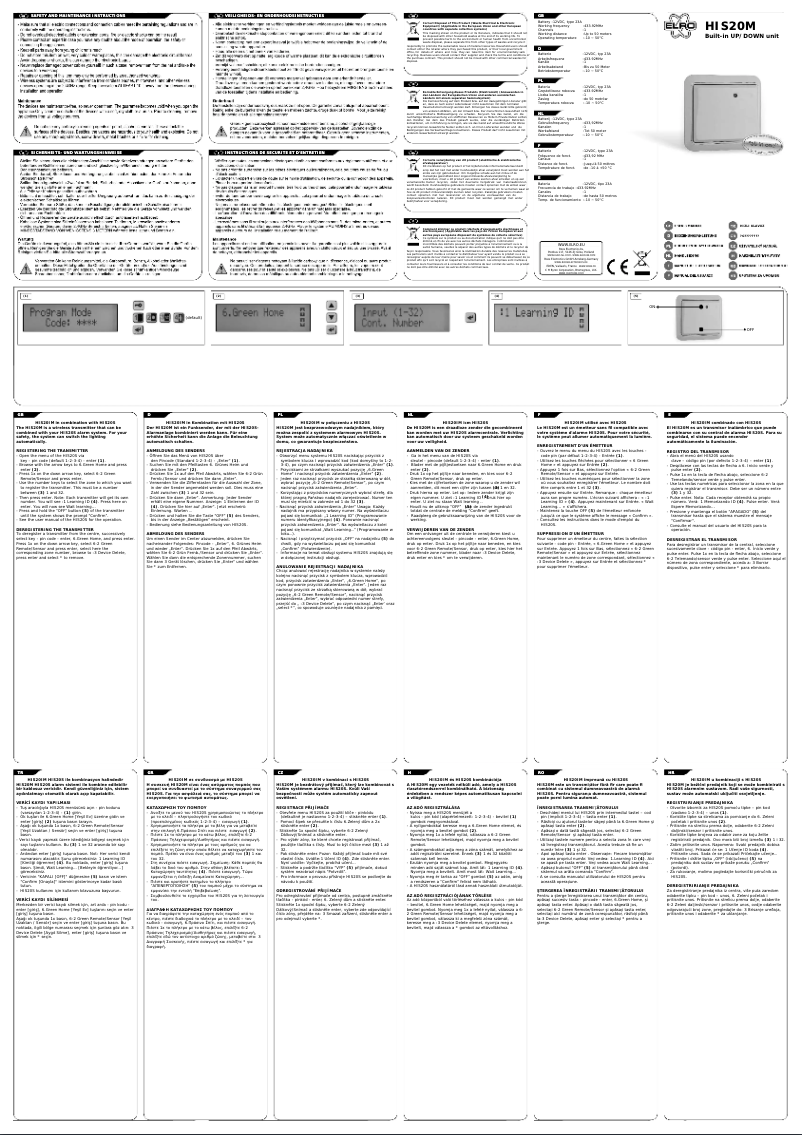 Image de la première page du manuel de l'appareil HIS20M