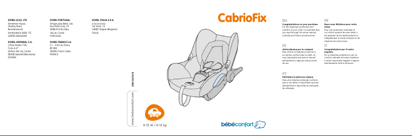 Page 1 de la notice Manuel utilisateur Bebe Confort CabrioFix