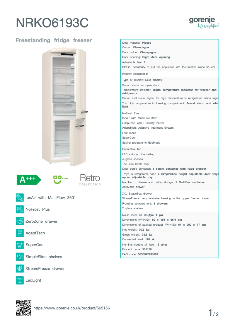 Image de la première page du manuel de l'appareil NRKO6193C