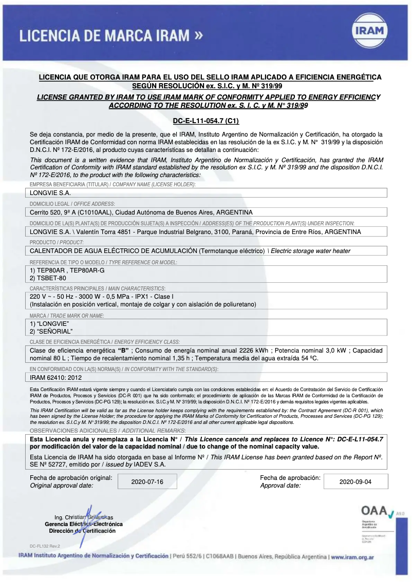 Page n°1 - Manuel utilisateur Longvie TE80F