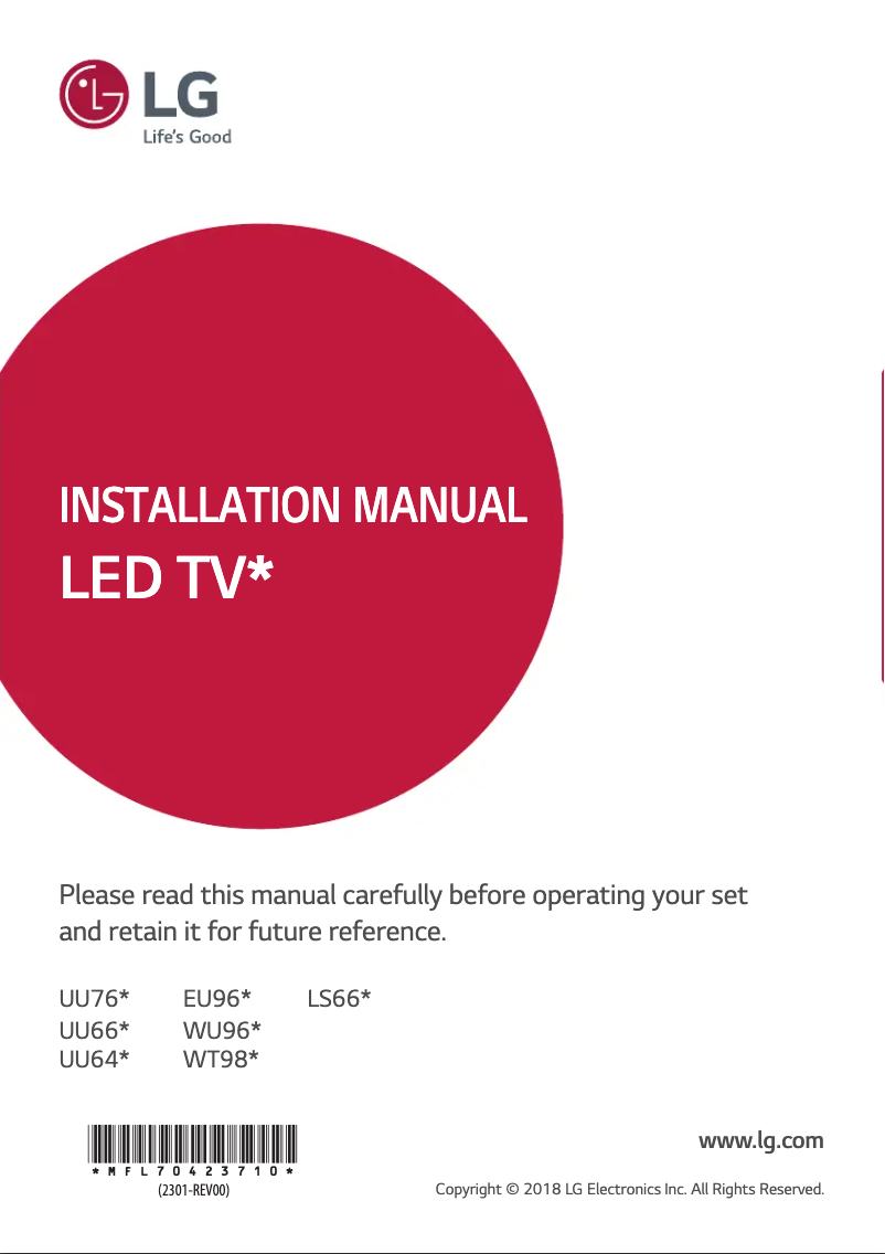 Page n°1 - Manuel utilisateur LG 43UU662H