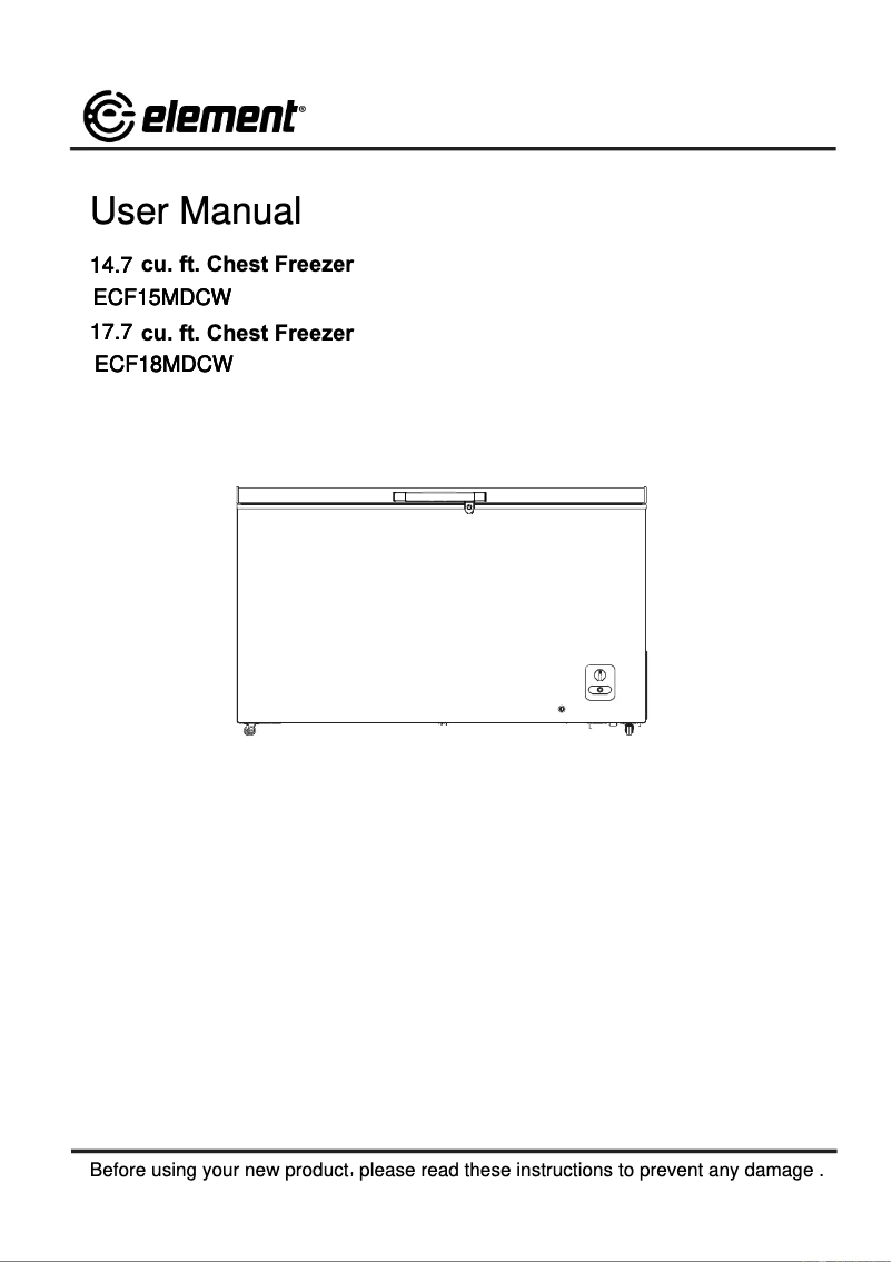 Page 1 de la notice Manuel utilisateur Element ECF18MDCW