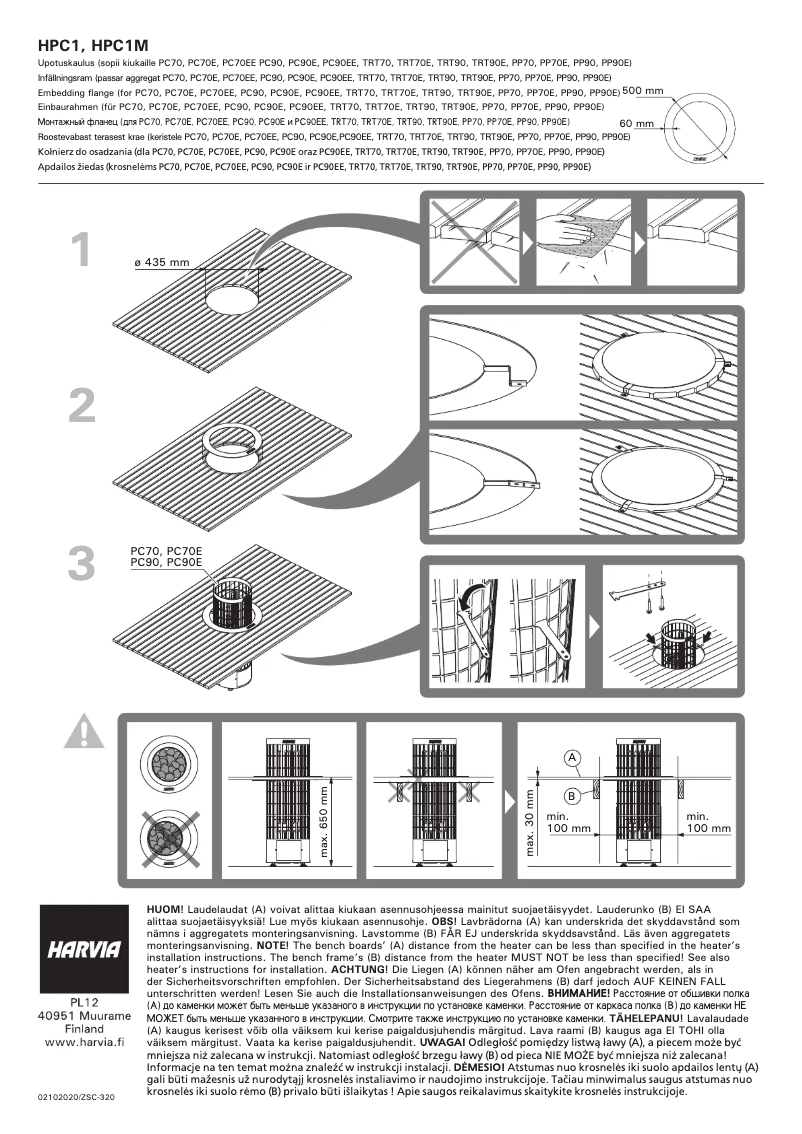 Page 1 de la notice Manuel utilisateur Harvia Cilindro HPC1
