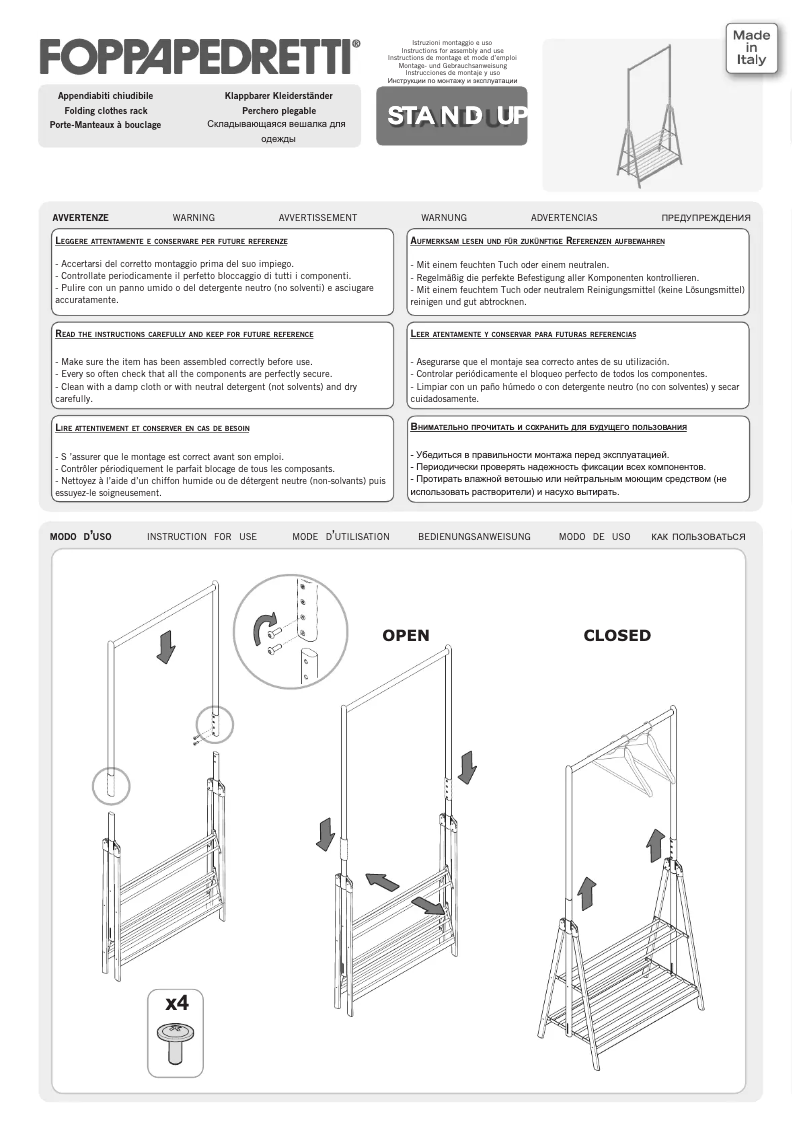 Page n°1 - Manuel utilisateur Foppapedretti Stand-Up