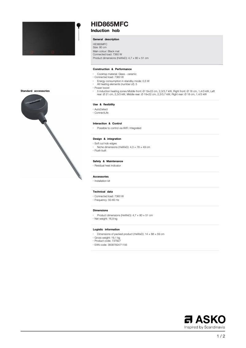 Image de la première page du manuel de l'appareil HID865MFC