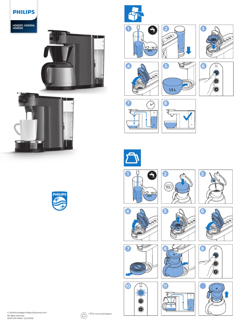 Image de la première page du manuel de l'appareil SENSEO Switch 3in1 HD6597