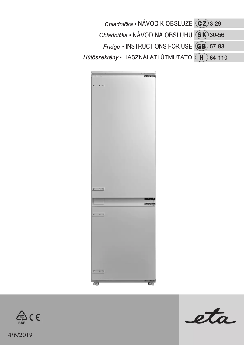 Page 1 de la notice Manuel utilisateur Eta 237390001