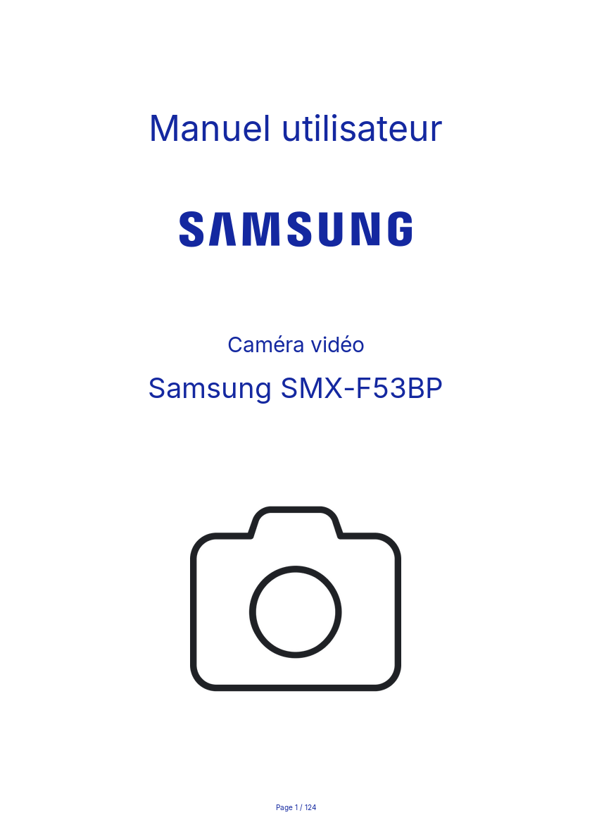 Page n°1 - Manuel utilisateur Samsung SMX-F53BP