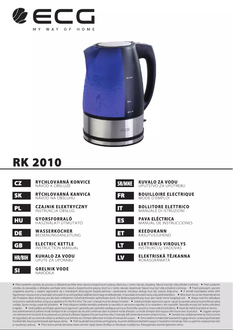 Image de la première page du manuel de l'appareil RK 2010