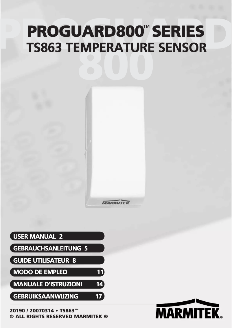 Página 1 del manual Manual de usuario Marmitek TS863