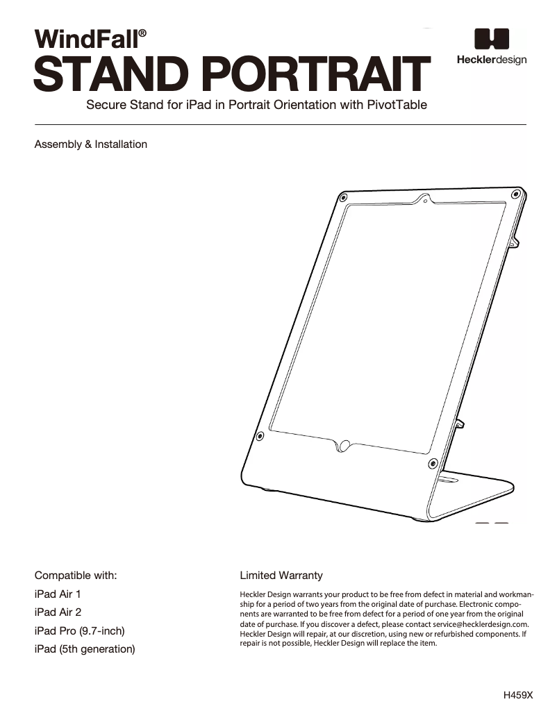 Page 1 de la notice Manuel utilisateur Heckler Design H459X-BG