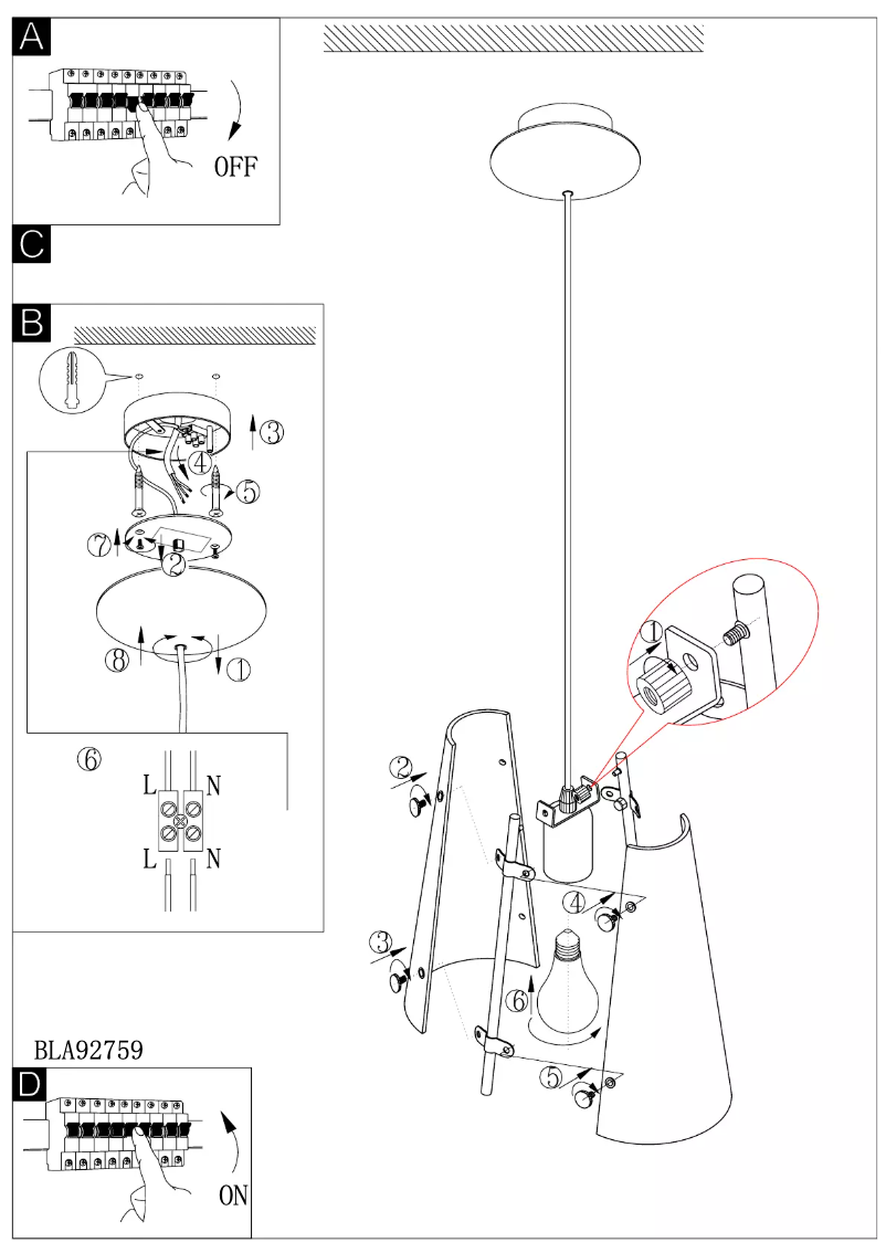 Page n°1 - Manuel utilisateur Eglo Briona