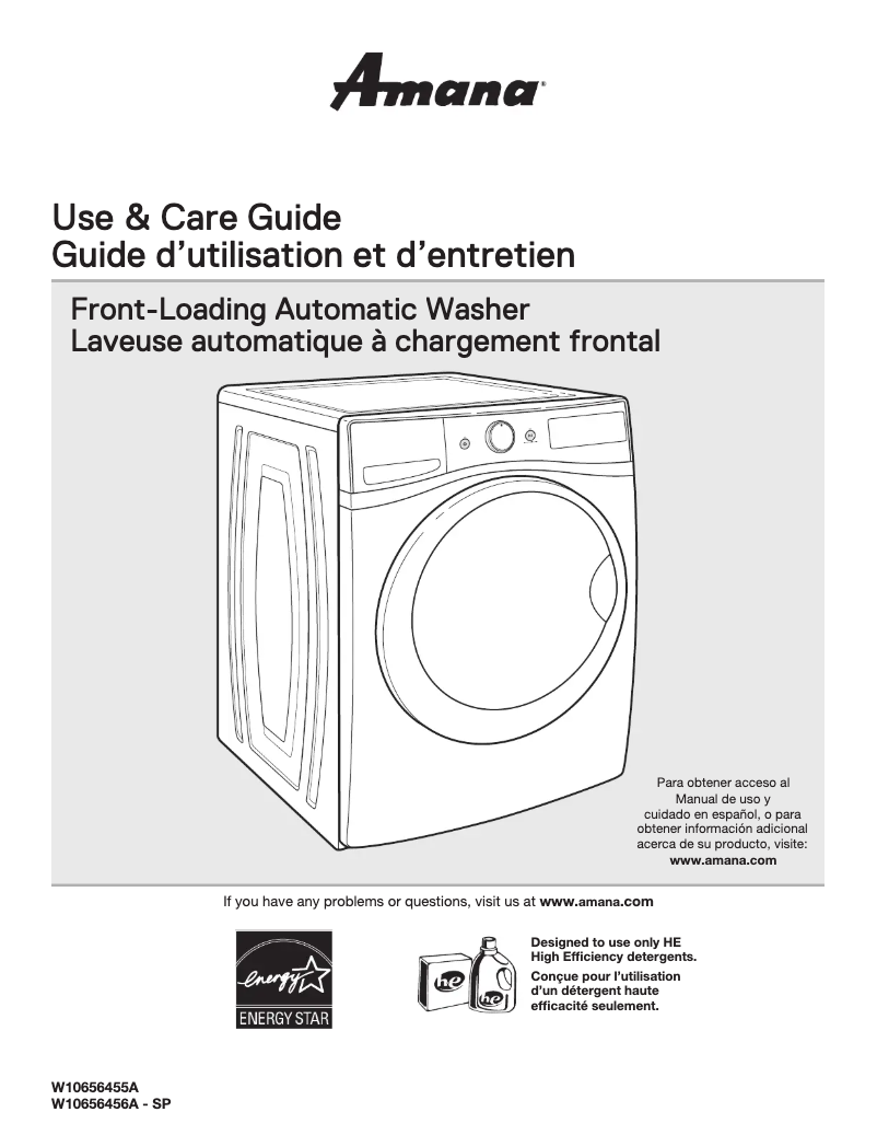 Page 1 de la notice Manuel utilisateur Amana NFW5800DW