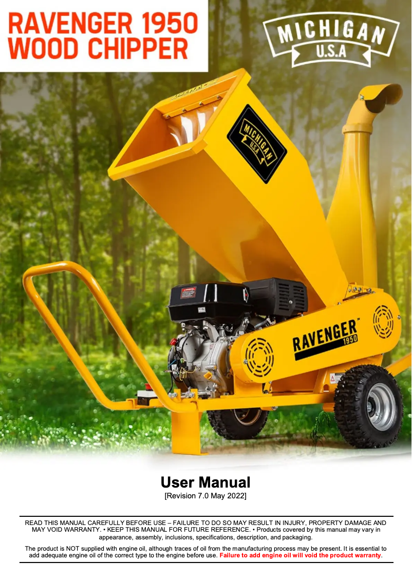 Page 1 de la notice Manuel utilisateur Michigan Ravenger 1950