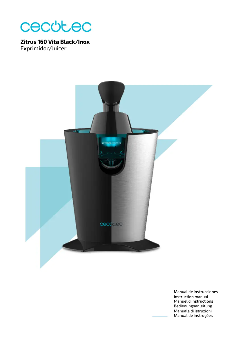 Page 1 de la notice Manuel utilisateur Cecotec Zitrus 160 Vita Black