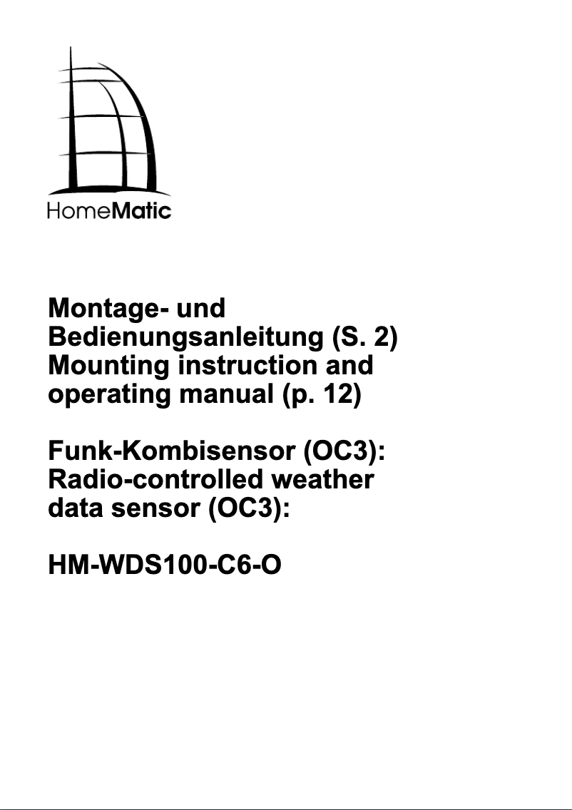 Page 1 de la notice Manuel utilisateur eQ-3 OC 3