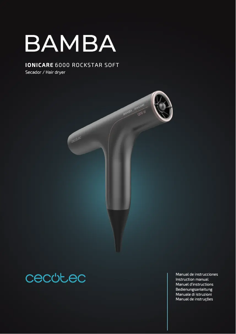 Page 1 de la notice Manuel utilisateur Cecotec IoniCare 6000 Rockstar Soft