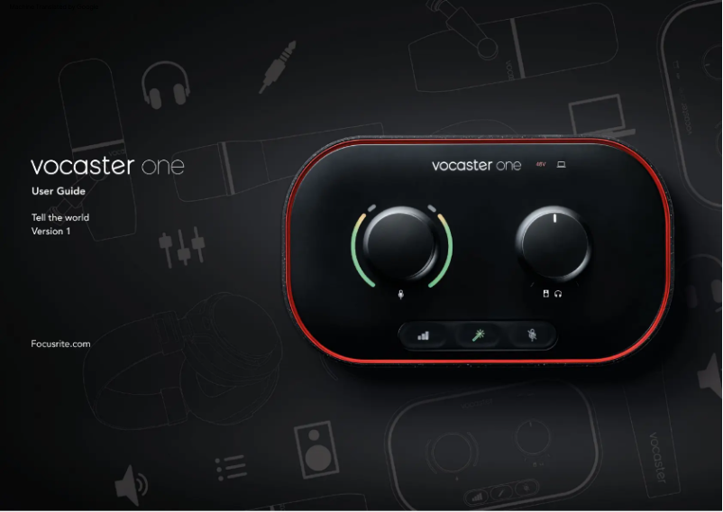 Page 1 de la notice Manuel utilisateur Focusrite Vocaster One
