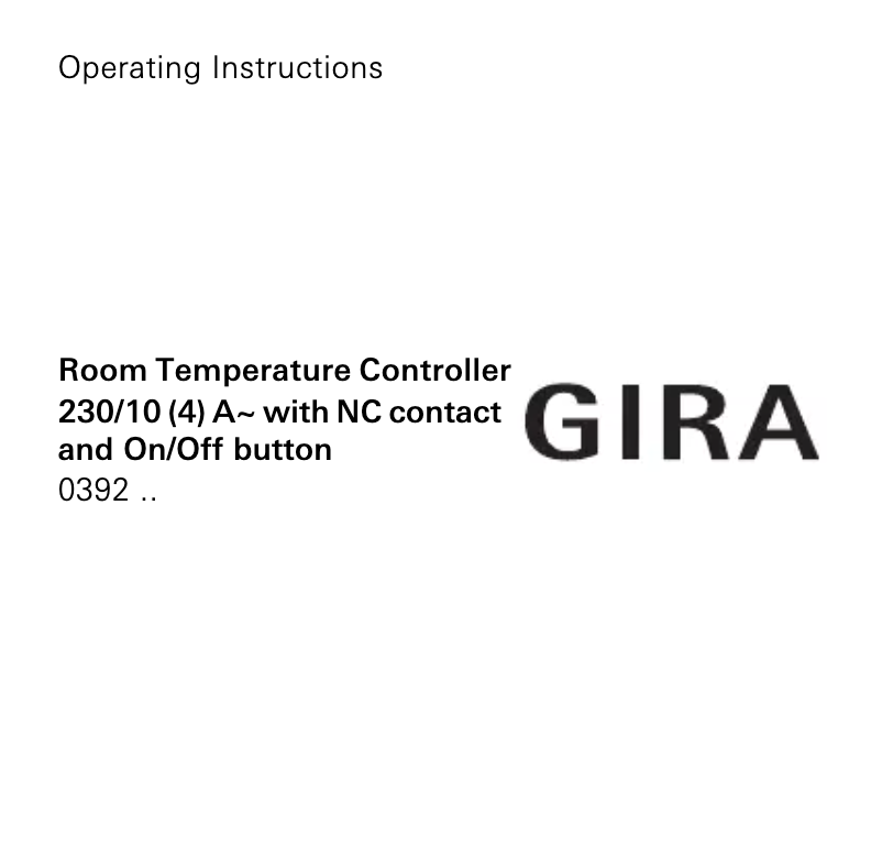 Page 1 de la notice Manuel utilisateur Gira 039240