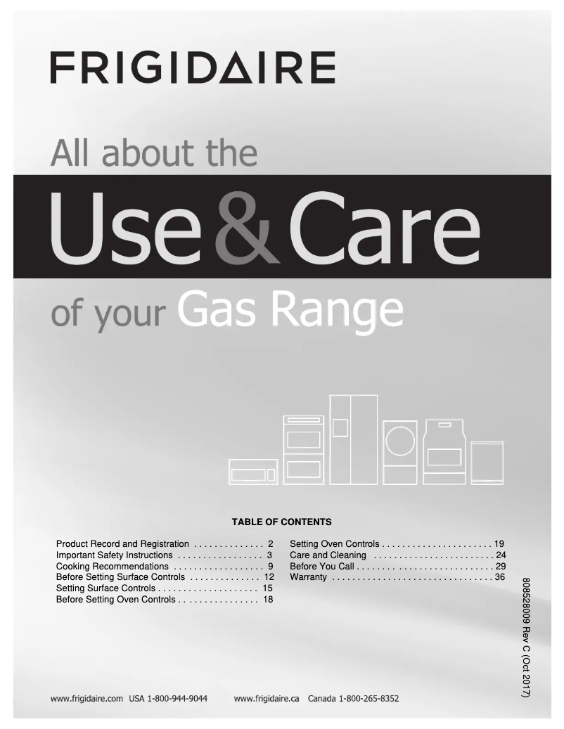 Page n°1 - Manuel utilisateur Frigidaire FFGF3016TM