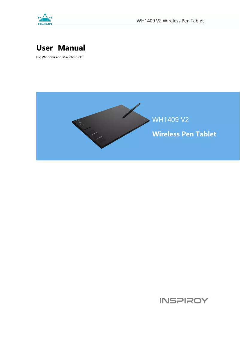 Image de la première page du manuel de l'appareil Inspiroy WH1409 V2