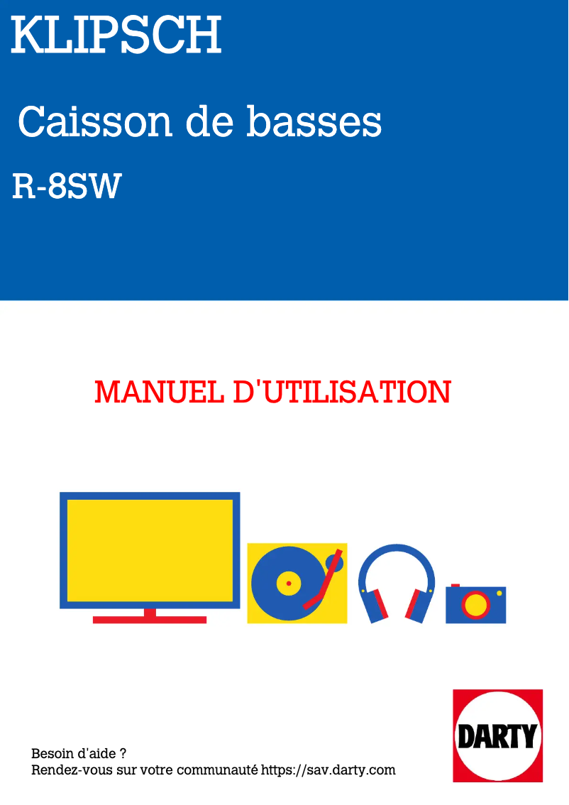 Page n°1 - Manuel utilisateur Klipsch Reference R-8SW