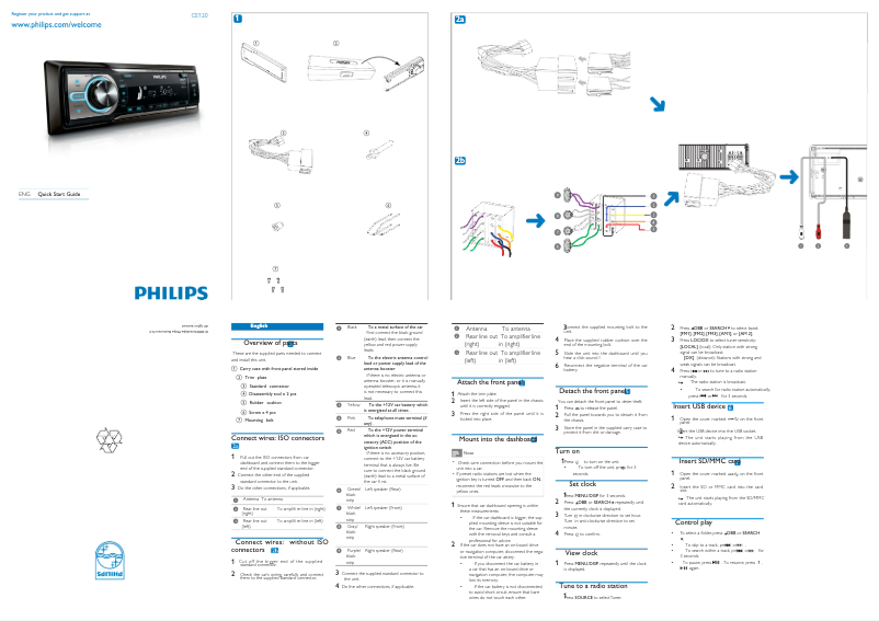 Page n°1 - Guide de démarrage rapide Philips CE120