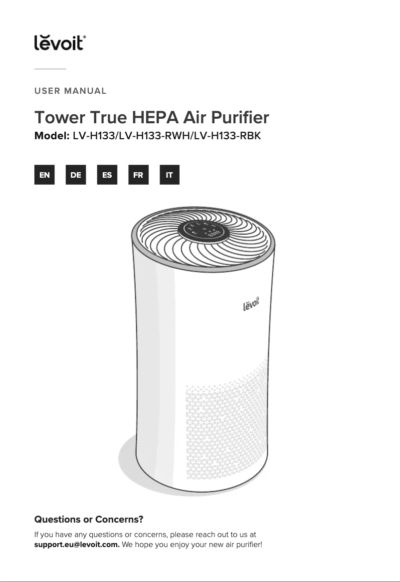 Page 1 de la notice Manuel utilisateur Levoit LV-H133