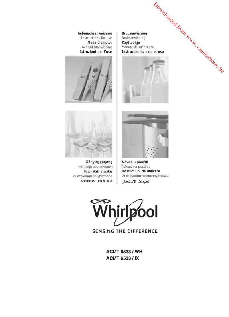 Page 1 de la notice Manuel utilisateur Whirlpool ACMT 6533/WH