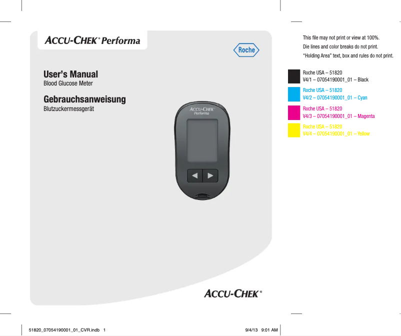 Image de la première page du manuel de l'appareil Accu-Chek Performa