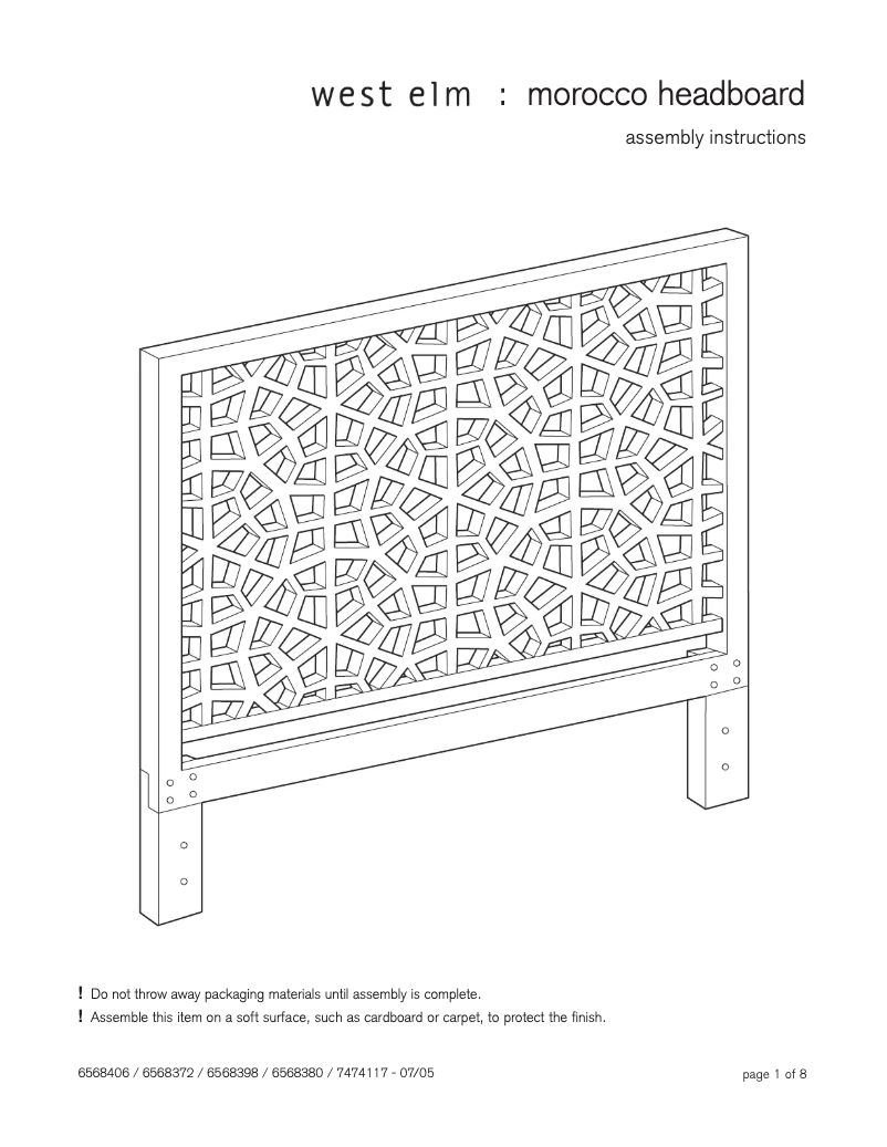 Page n°1 - Manuel utilisateur West Elm Morocco