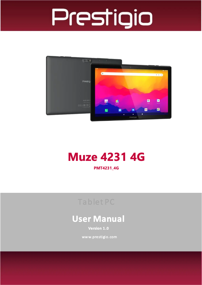 Page 1 de la notice Manuel utilisateur Prestigio MultiPad Muse 4231 4G