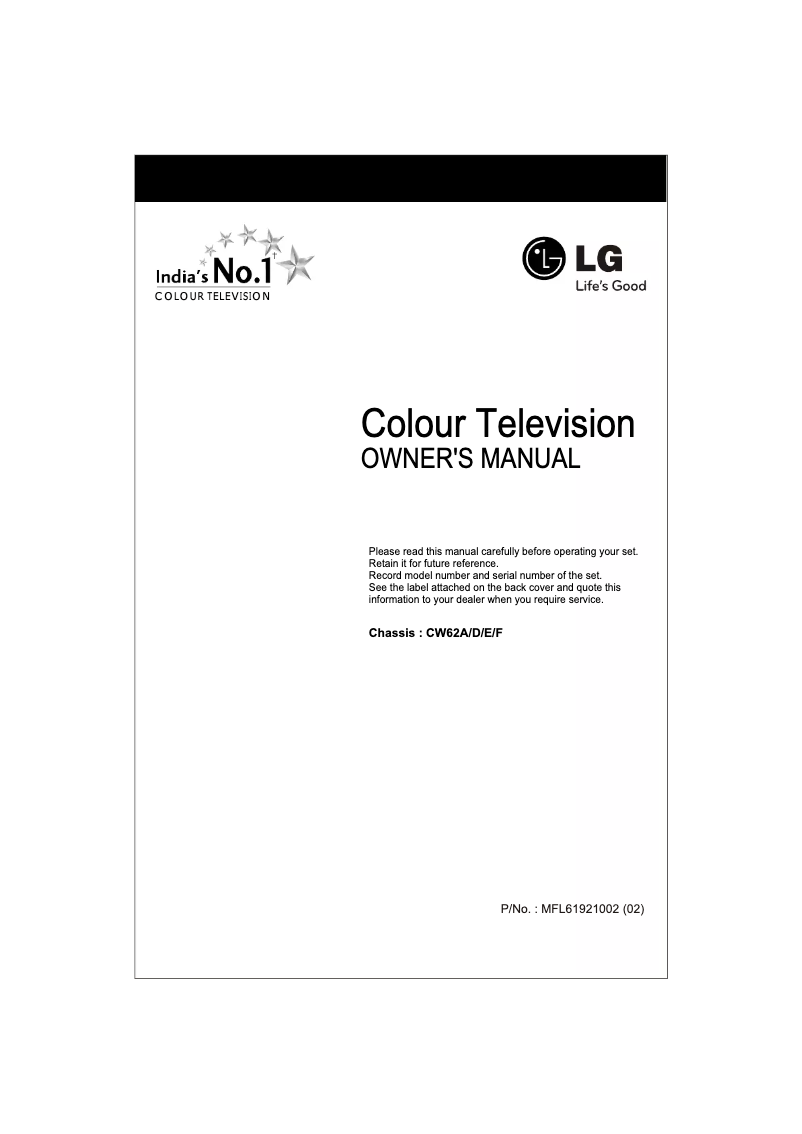 Page 1 of the manual User Manual LG 29FE5RGE5TG