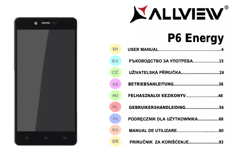 Image de la première page du manuel de l'appareil P6 Energy