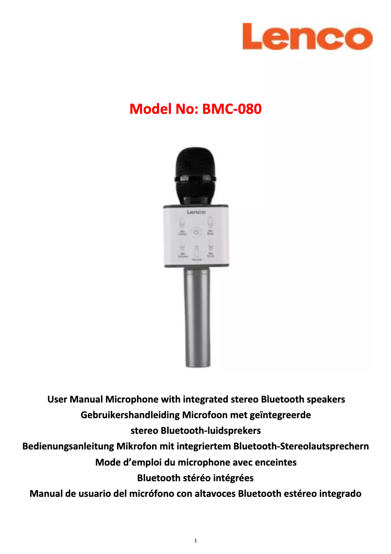 Image de la première page du manuel de l'appareil BMC-080