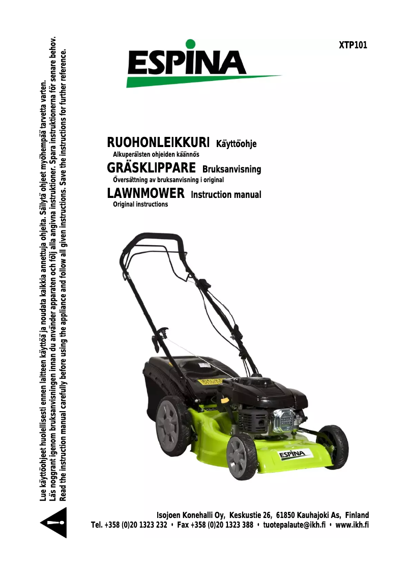 Page 1 de la notice Manuel utilisateur Espina XTP101