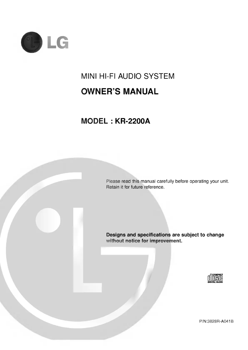Página 1 del manual Manual de usuario LG FFH-2020A