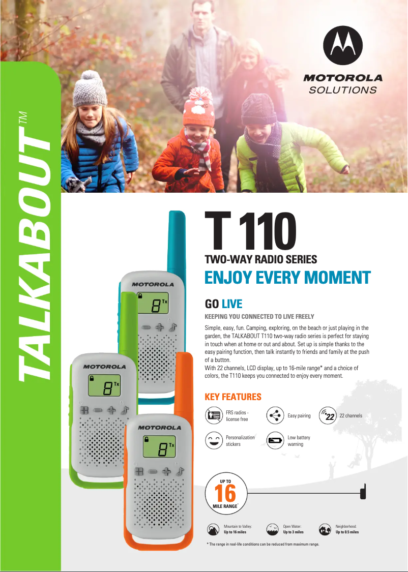 Image de la première page du manuel de l'appareil Talkabout T110