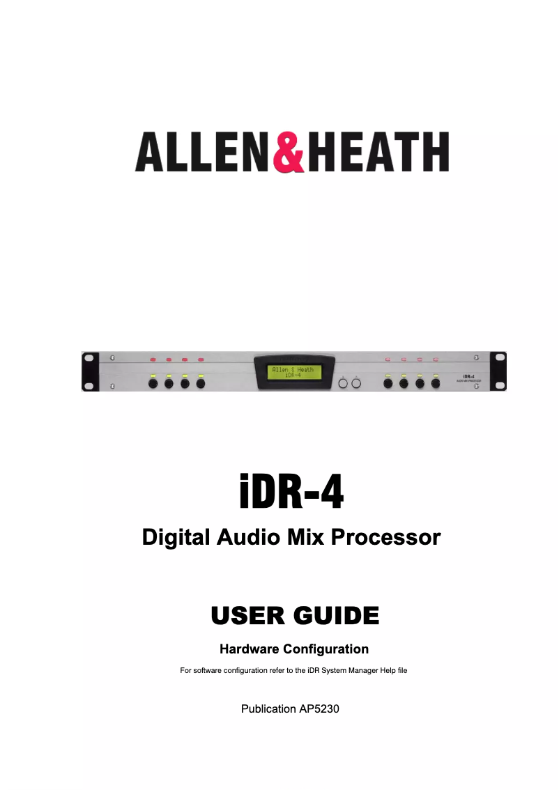 Page n°1 - Manuel utilisateur Allen & Heath iDR-4